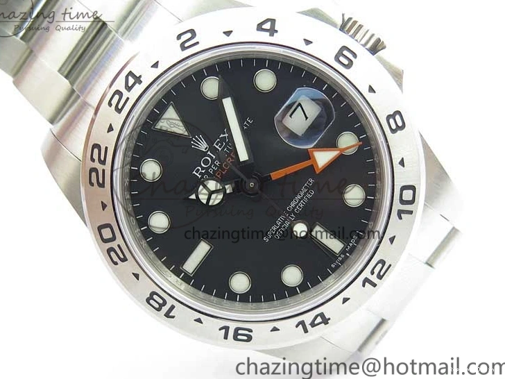 0414 Explorer II 42mm 216570 Black 904L SS GMF 1:1 Best Edition Black Dial on Bracelet A3186 (Correct Hand Stack) StreetReady 3242